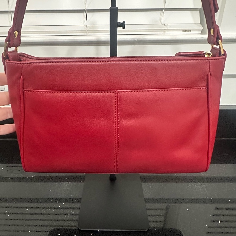 Etienne Aigner Red Leather Baguette Bag Vintage 90s Y2K - Picture 4 of 16